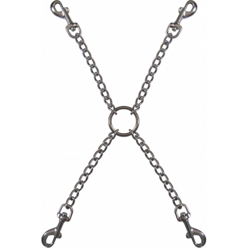 Kiotos Steel Bondage-Chain Cross with Carabiners