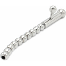 Kiotos Steel Hollow Penis Plug 2 Removable Nobs Curved