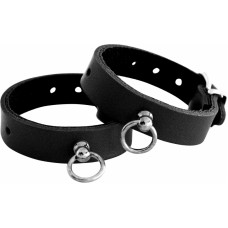 Kiotos Leather Leather Handcuffs Mini O-Ring Black