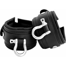 Kiotos Leather Leather Handcuffs with Metal Shackle