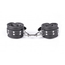 Kiotos Leather Professional Handcuffs 7 cm - Black