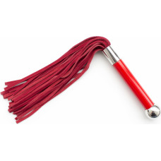 Kiotos Leather Red Flogger With Acrylic Handle