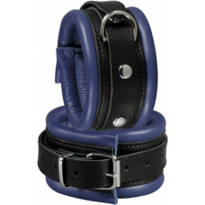 Kiotos Leather Leather Handcuffs Blue - 5 cm