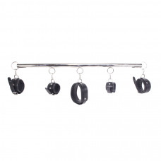 Kiotos Steel Spreader Bar deluxe set - Black Leather