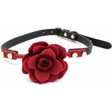 Kiotos Leather Silicone Red Rose Gag