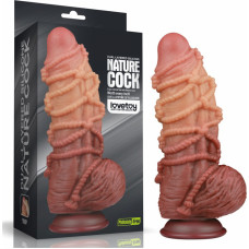 Lovetoy 9.5'' Dual layered Platinum Silicone Cock with Rope