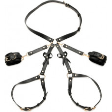 Xr Brands Bondage Harness with Bows - M/L - Black