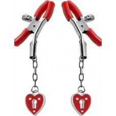 Xr Brands Charmed Heart Padlock - Nipple Clamps