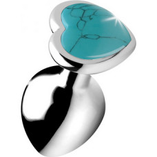 Xr Brands Turquoise Heart - Butt Plug - Medium