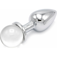 Kiotos Steel Anal Plug Ball Gem Clear