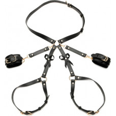 Xr Brands Bondage Harness with Bows - XL/2XL - Black