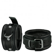 Kiotos Leather Leather Anklecuffs Black - 5 cm