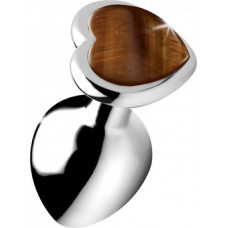 Xr Brands Tiger Eye Heart - Butt Plug - Medium