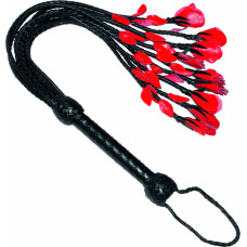 Kiotos Leather Rose Flower Flogger Black/Red