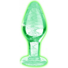 Xr Brands Glow-In-The-Dark - Glass Butt Plug - Large