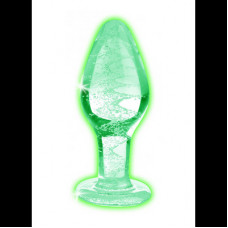 Xr Brands Glow-In-The-Dark - Glass Butt Plug - Large