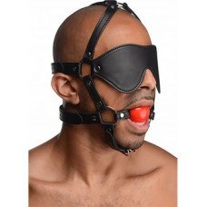 Xr Brands ST Blindfold Harness with Ball Gag