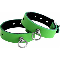 Kiotos Leather Leather Handcuffs Mini O-Ring Green