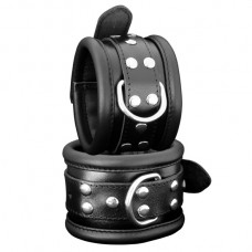 Kiotos Leather Leather Anklecuffs Black - 6,5 cm