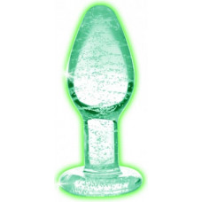 Xr Brands Glow-In-The-Dark - Glass Butt Plug - Small