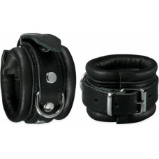 Kiotos Leather Leather Handcuffs Black - 5 cm