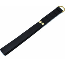 Kiotos Leather Black Leather Paddle with Gold D-Ring Handle