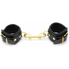 Kiotos Leather Shiny Black Leather Handcuff