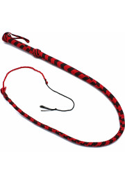 Kiotos Bdsm Nylon Bullwhip Black & Red 120 cm