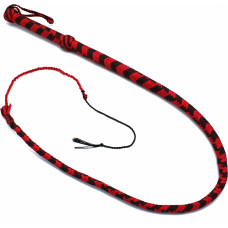 Kiotos Bdsm Nylon Bullwhip Black & Red 120 cm