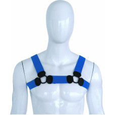 Kiotos Leather Elastic Chest Harness Blue L/XL