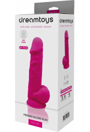 Dream Toys REAL LOVE DILDO WITH BALLS 8.5INCH FUCHSIA