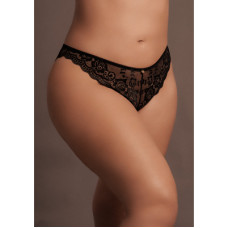 Le Désir By Shots Zoé - Elastic Lace Brief with Back Lacing and Golden Details - Plus Size