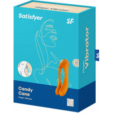 Satisfyer Candy Cane — pirkstu vibrators intīmām zonām — oranžs