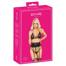 Kissable Suspender Set melns S/M