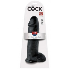 King Cock 12 inch Balls Black