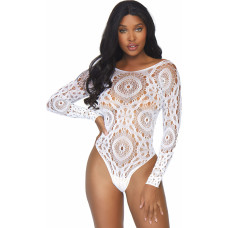 Leg Avenue Crochet lace snap crotch teddy