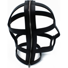 Kiotos Leather Black Leather Head Cage with Zipper