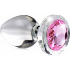 Master Series Pink Gem Glass Anal Plug - Medium