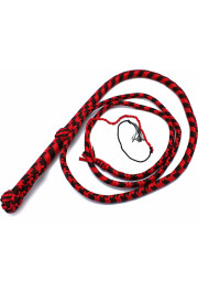 Kiotos Bdsm Nylon Bullwhip Black & Red 270 cm