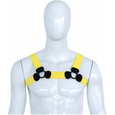 Kiotos Leather Elastic Chest Harness Yellow S/M