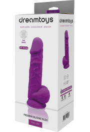 Dream Toys REAL LOVE DILDO WITH BALLS 8.5INCH PURPLE