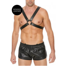 Ouch! By Shots Leather Harness with Large Buckle - One Size