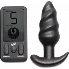 Xr Brands Vibrating Silicone Swirl Plug with Remote Control and 25 Speeds