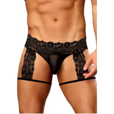 Male Power G-String Garter Short - L/XL - Black