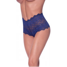 Magic Silk Sadalītas kājstarpes mežģīnes zēna īss - L/XL - Blueberry