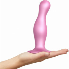 Strap-On-Me - Dildo Plug Curvy Metallic Sugar Pink M