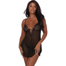 Dreamgirl Stretch Mesh Chemise un halātu komplekts - XL