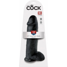 King Cock 12 inch Balls Black