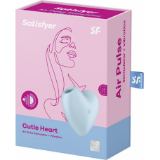 Satisfyer Cutie Heart — gaisa impulsu stimulators un vibrācija — zils