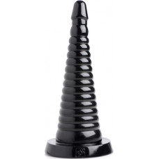 Xr Brands Giant Ribbed Anal Cone - Black